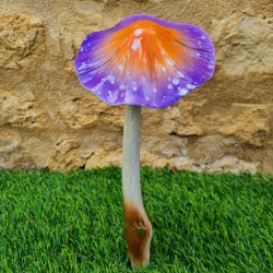  Champignon en fer à planter violet et orange a poids 14,90 € LEZARD DU JARDIN