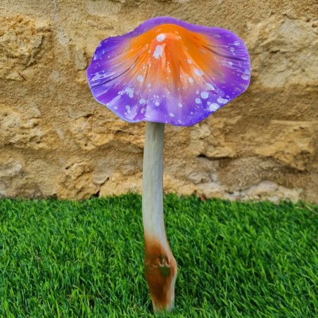  Champignon en fer à planter violet et orange a poids 14,90 € LEZARD DU JARDIN