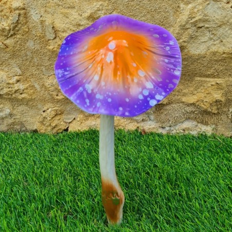  Champignon en fer à planter violet et orange a poids 14,90 € LEZARD DU JARDIN