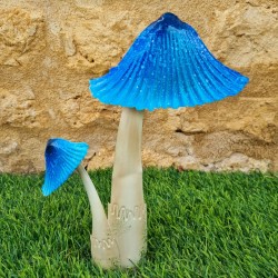 Champignons en fer en duo colorés bleu