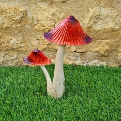  Champignons en fer en duo colorés rouge 8,90 € LEZARD DU JARDIN