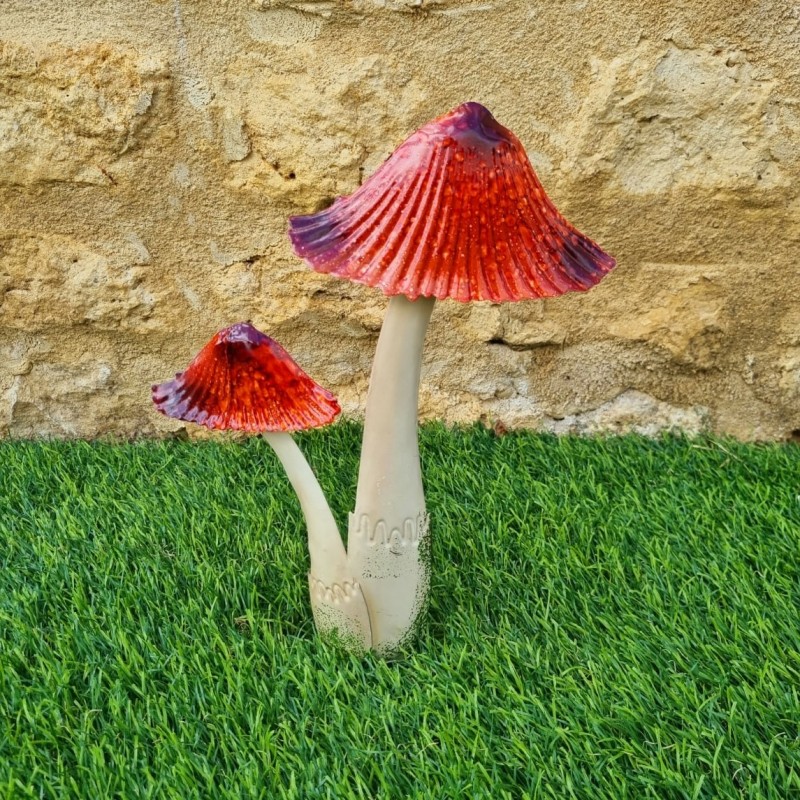  Champignons en fer en duo colorés rouge 8,90 € LEZARD DU JARDIN