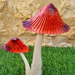  Champignons en fer en duo colorés rouge 8,90 € LEZARD DU JARDIN