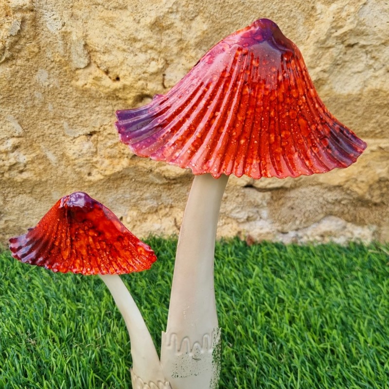  Champignons en fer en duo colorés rouge 8,90 € LEZARD DU JARDIN