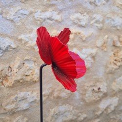 Coquelicot en fer sur pic