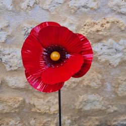 Coquelicot en fer sur pic