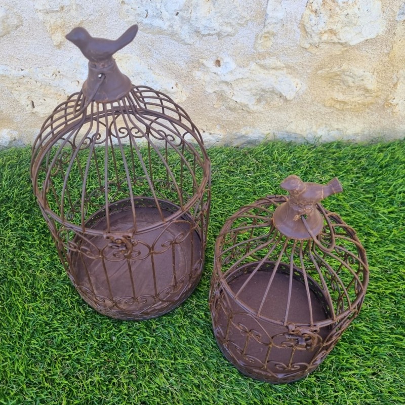Panier en fer bordeaux beige 22,90 € LEZARD DU JARDIN