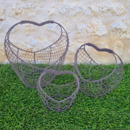 Panier en fer bordeaux beige 22,90 € LEZARD DU JARDIN