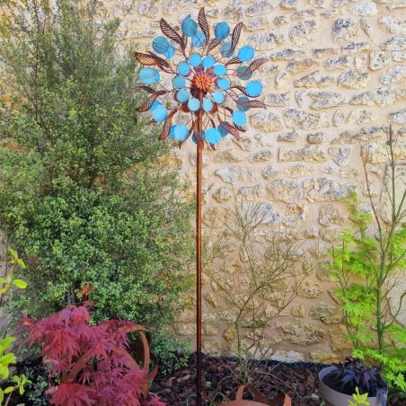 Éolienne, Moulin à Vent girouette de jardin à piquer modèle Louvière