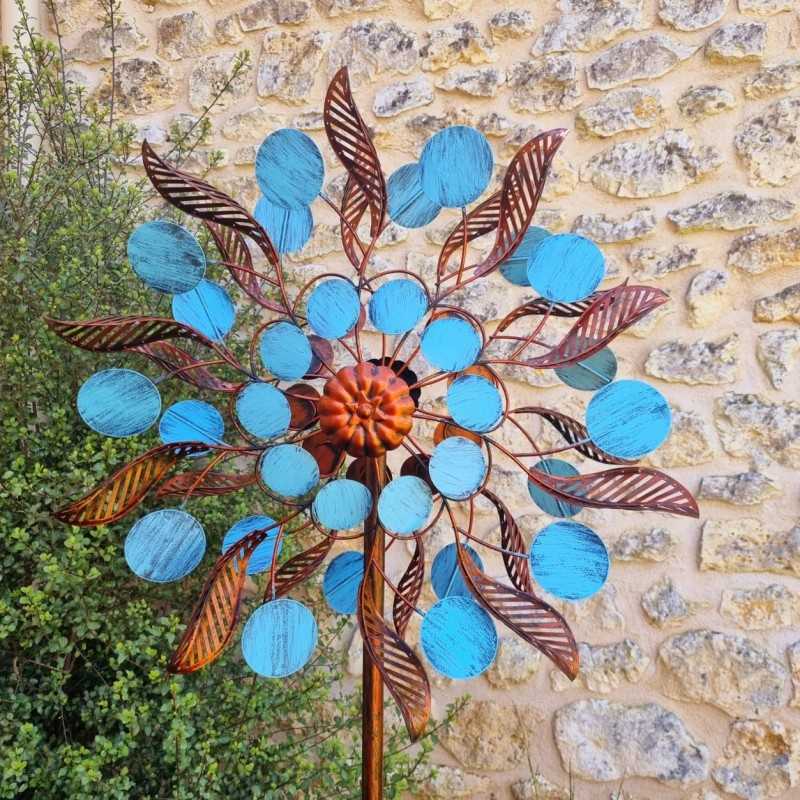 eolienne décoration jardin moulin à vent girouette en métal bronze peaktop  3016387 - Achat/Vente decoration de jardin pas cher 