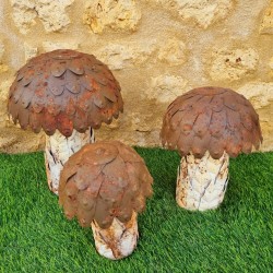 Champignons en fer beige marron rouille