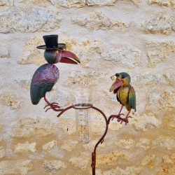 Pluviomètre décoratif motif corbeaux couleur rouille 127 cm 39,90 € LEZARD  DU JARDIN