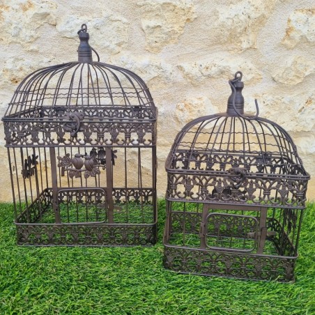 Panier en fer bordeaux beige 22,90 € LEZARD DU JARDIN