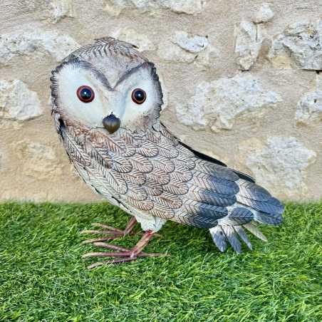 Joli chouette en métal 32 cm pour jardin | Lézard du Jardin.