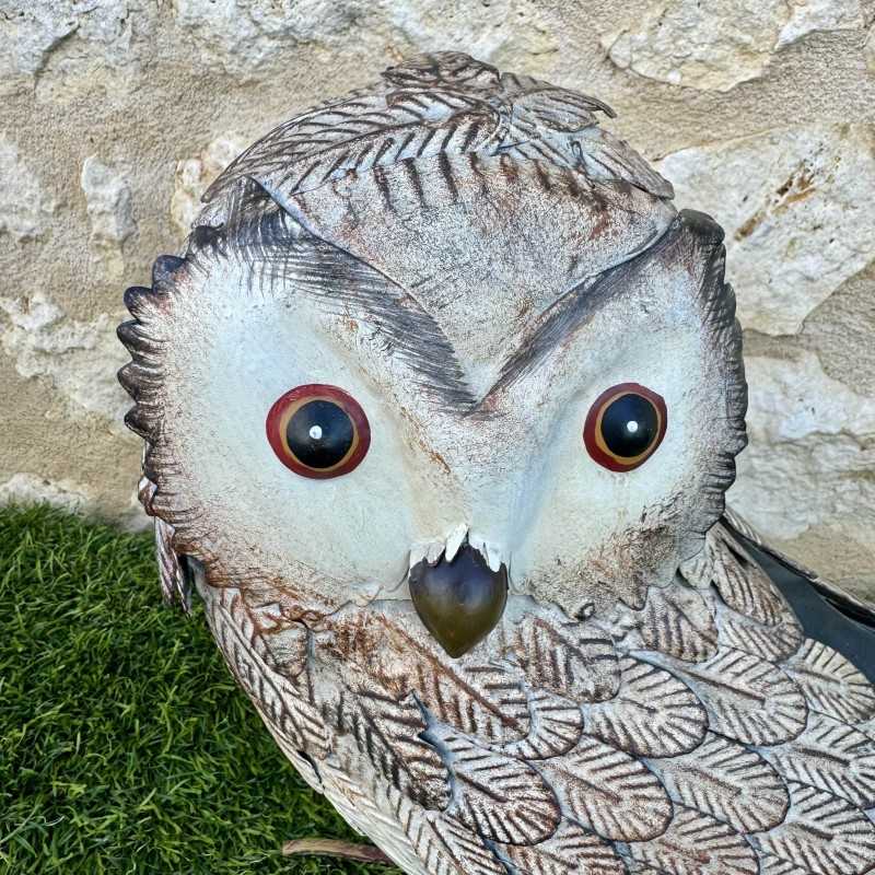 Joli chouette en métal 32 cm pour jardin | Lézard du Jardin.