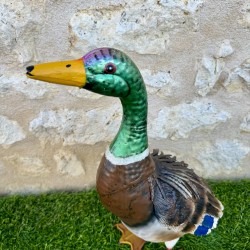 Statue canard colvert en métal Sculpture 49x18x26 cm 54,90 € LEZARD DU JARDIN