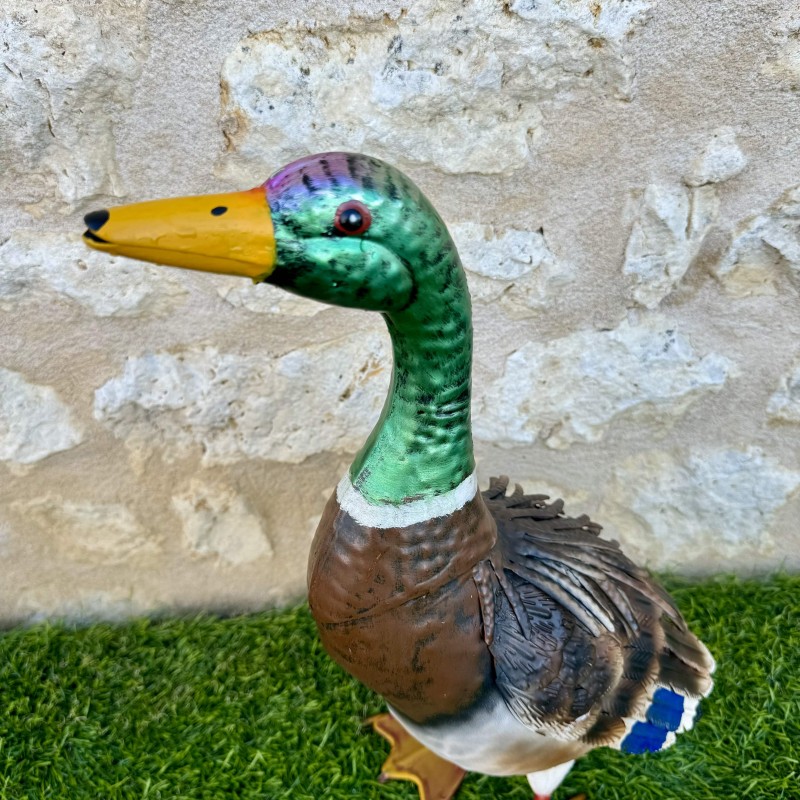 Statue canard colvert en métal Sculpture 49x18x26 cm 54,90 € LEZARD DU JARDIN