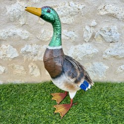 Statue canard colvert en métal Sculpture 49x18x26 cm 54,90 € LEZARD DU JARDIN