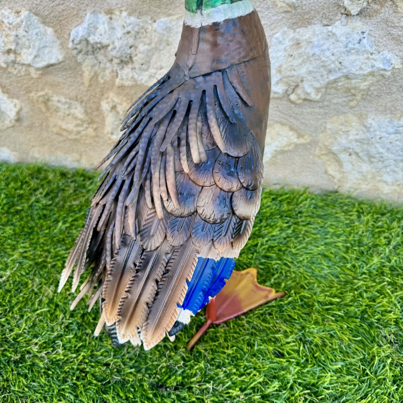 Statue canard colvert en métal Sculpture 49x18x26 cm 54,90 € LEZARD DU JARDIN