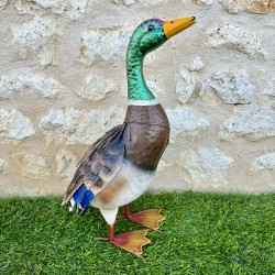 Statue canard colvert en métal Sculpture 49x18x26 cm 54,90 € LEZARD DU JARDIN
