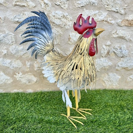  Grand statue coq en métal hauteur 68 cm 69,90 € LEZARD DU JARDIN