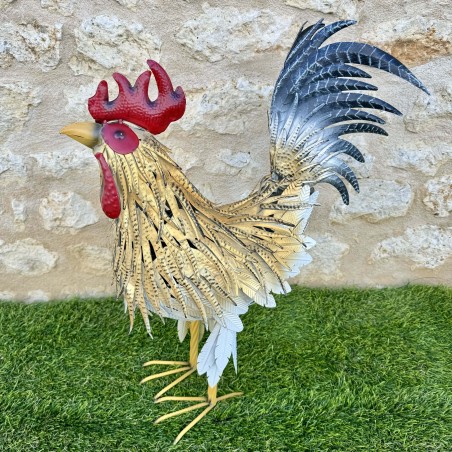  Grand statue coq en métal hauteur 68 cm 69,90 € LEZARD DU JARDIN