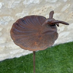 Bain d'oiseau sur pic couleur rouille 100x16.5 19,90 € LEZARD DU JARDIN