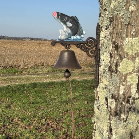 Cloche murale en fonte avec poisson – Élégance et robustesse pour votre extérieur