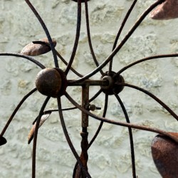 Éolienne décorative jardin 2,08 m – Métal rouillé Ø 56 cm