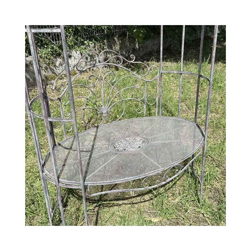 Banc arche de jardin en métal patiné – Style romantique