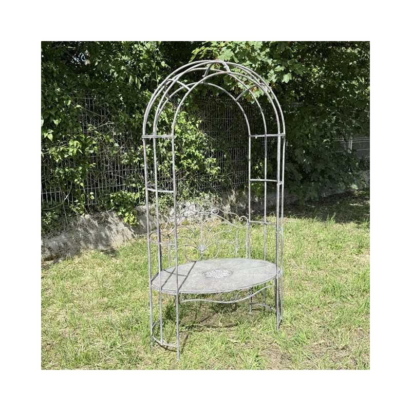Banc arche de jardin en métal patiné – Style romantique