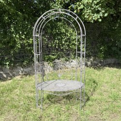 Banc arche de jardin en métal patiné – Style romantique