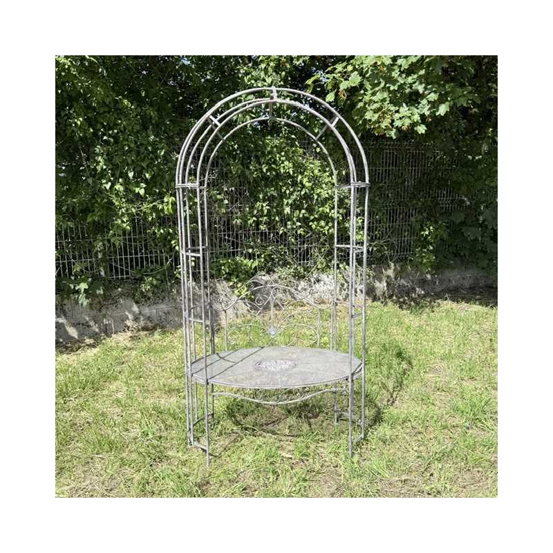 Banc arche de jardin en métal patiné – Style romantique