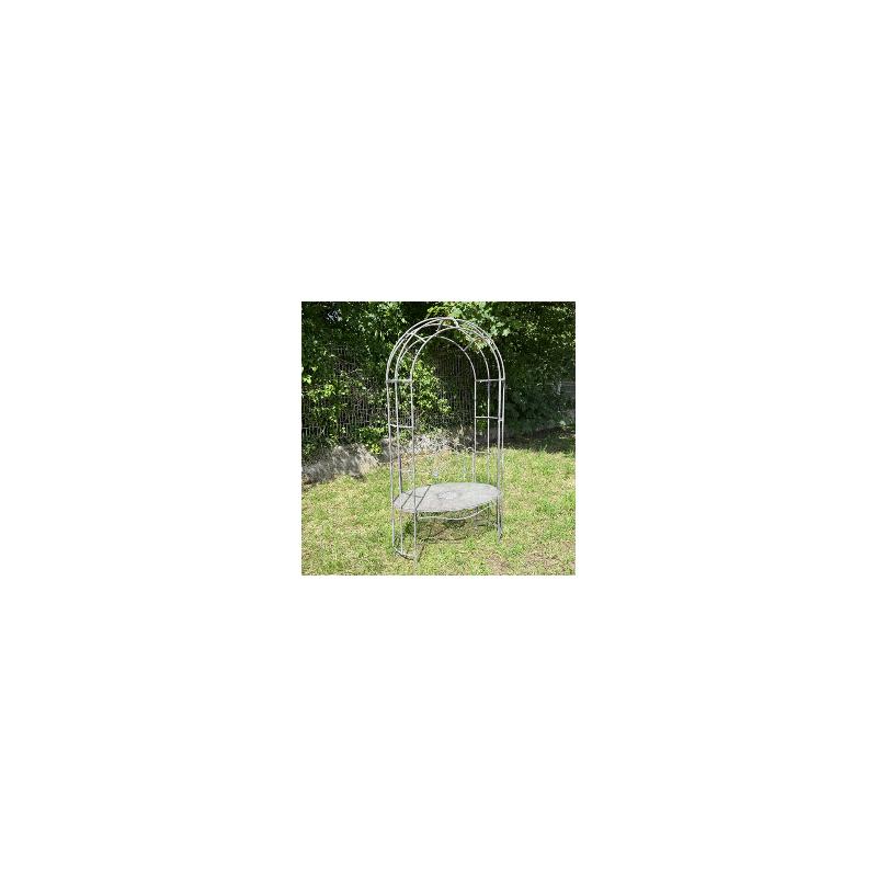 Banc arche de jardin en métal patiné – Style romantique