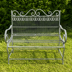 Banc de jardin en métal patiné ancien | Lézard du Jardin