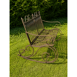 banc en fer forgé vue de coté