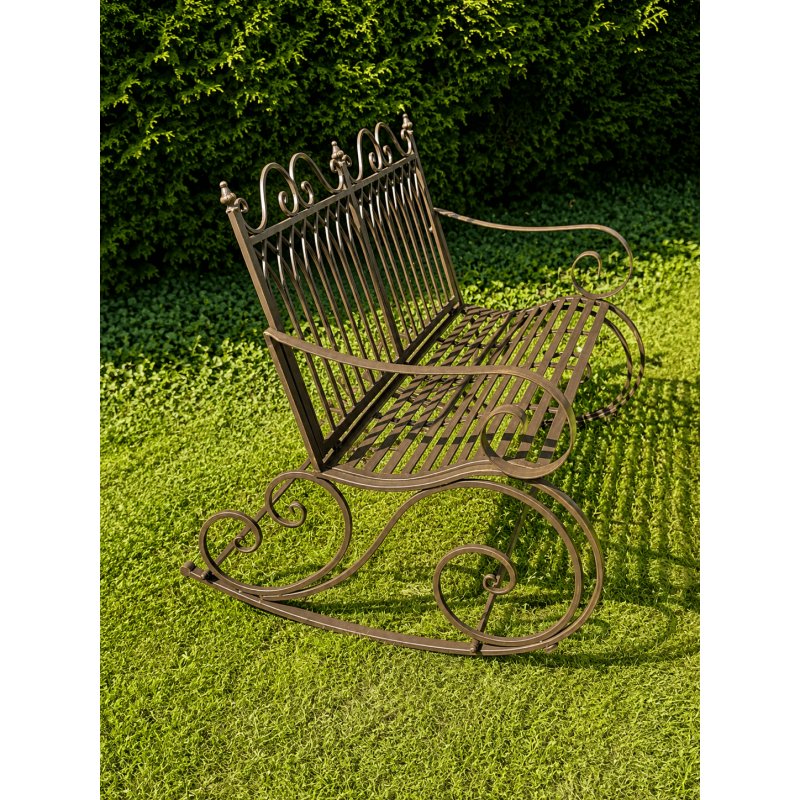 banc en fer forgé vue de coté
