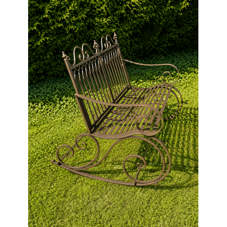 banc en fer forgé vue de coté