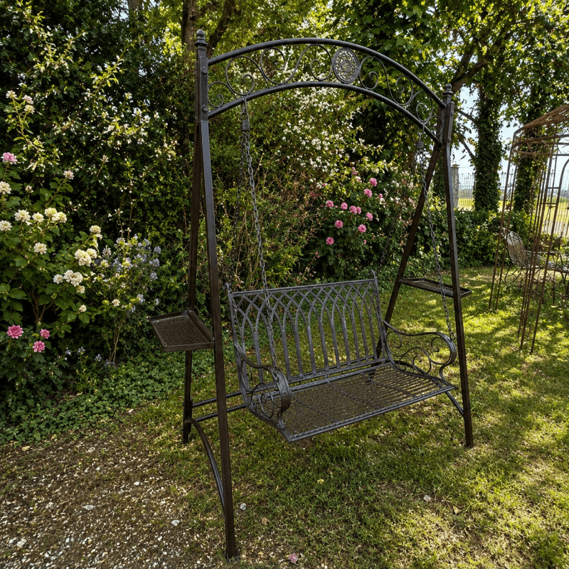 balancelle fer forgé lézard du jardin