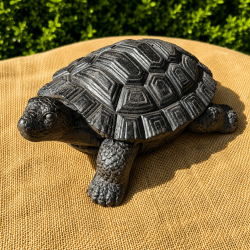 Tortue de jardin en résine effet pierre- vue de 1/3