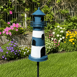 Pic décoratif phare bleu et blanc- vue de côté