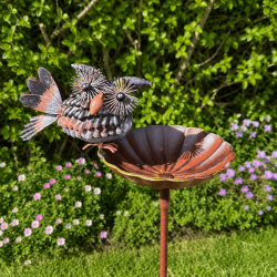 Mangeoire abreuvoir à oiseaux sur pic