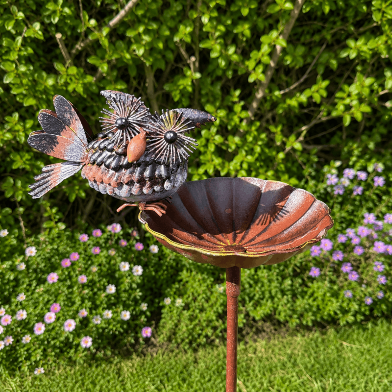 Mangeoire abreuvoir à oiseaux sur pic