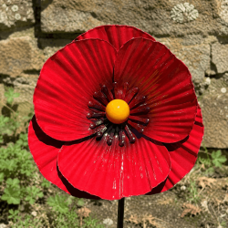 Lot de 3 coquelicots décoratifs en métal à piquer
