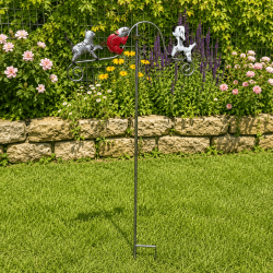 Mobile de jardin chat, souris et chien- vue d'ensemble