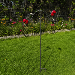 Mobile de jardin coccinelle en métal à balancier