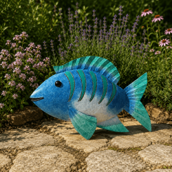 Poisson décoratif en métal- vue de côté