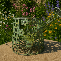 Arrosoir décoratif porte-plantes en métal