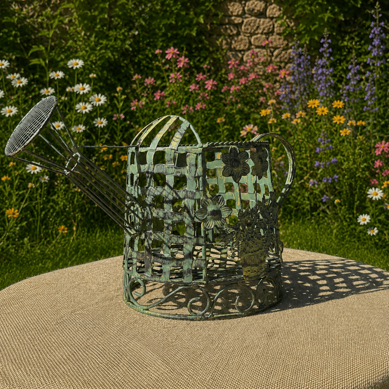 Arrosoir décoratif porte-plantes en métal- vue d'ensemble