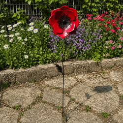 Grand coquelicot en métal à planter- vue d'ensemble